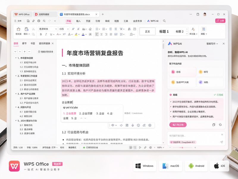 WPS AI 侧边栏交互演示
